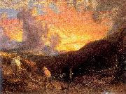 Palmer, Samuel Ploughing at Sunset oil painting reproduction